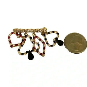 Vintage Heart Diamond Club Spade Rhinestone Brooch